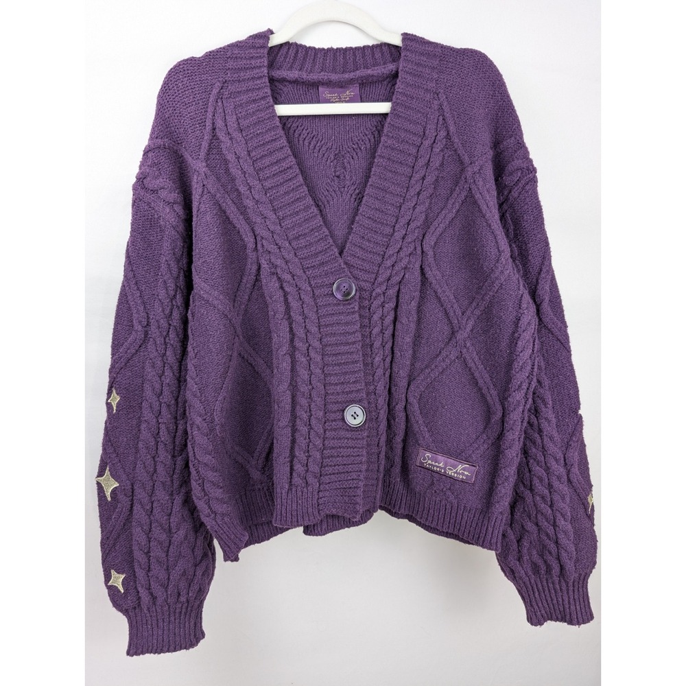 Taylor Swift Speak Now Taylors Version Cardigan Sweater Medium Large Purple